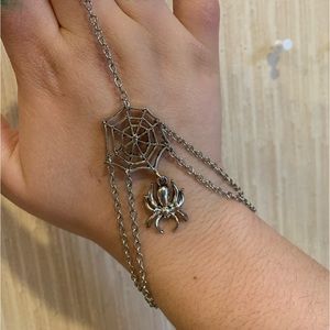 silver, spider/spider web body chain/hand chain 🕷️